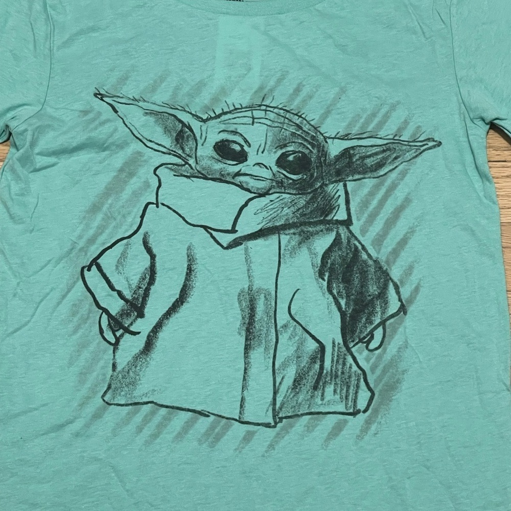 New Star Wars Women Teal Grogu T-Shirt - Picture 3 of 5